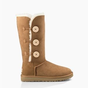 UGG® Bailey Suede Button Triplet II Water-Repellent Cold Weather Tall Boots